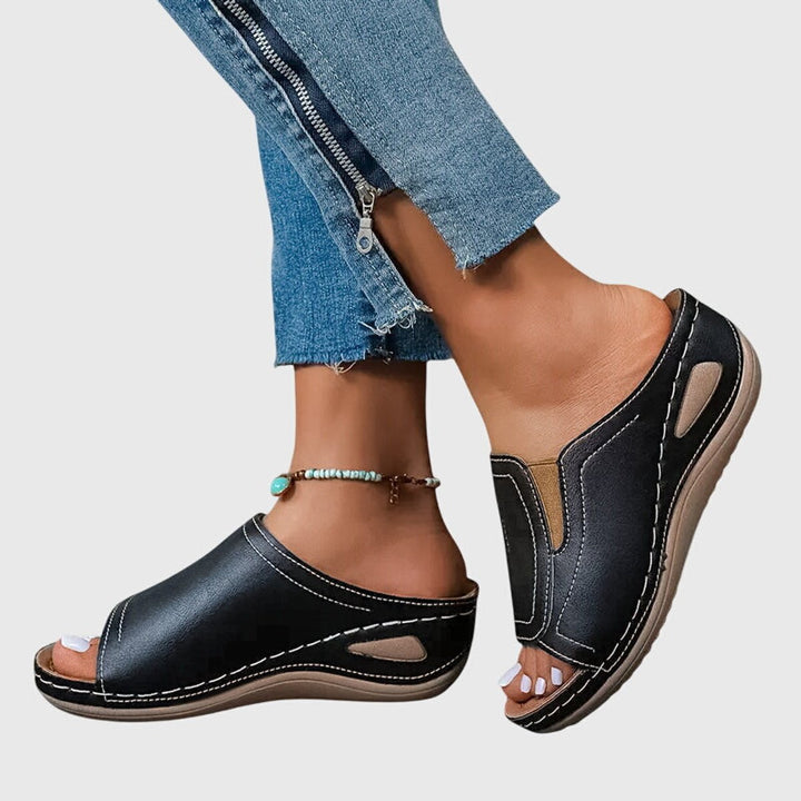 Women's Orthopedic Slip-On Wedge Sandals Open-Toe Slides