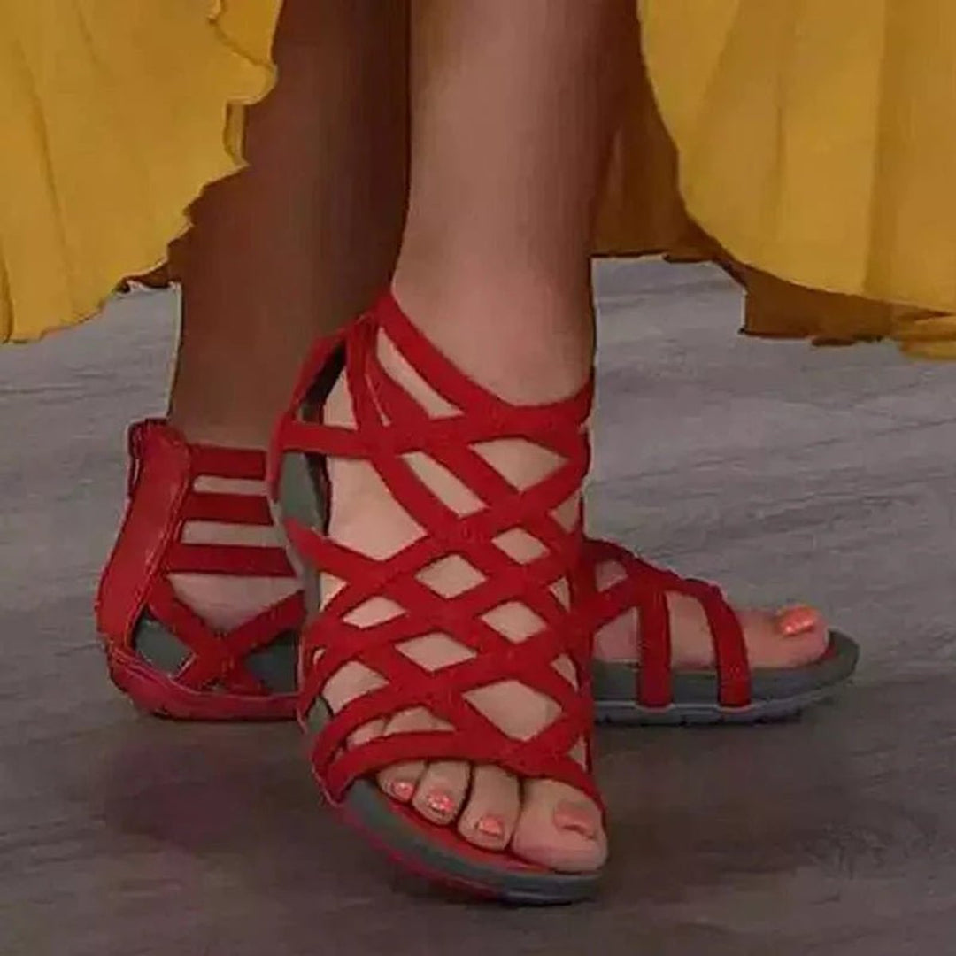 Women's Orthopedic Strappy Gladiator Arch-Support Flat Sandals
