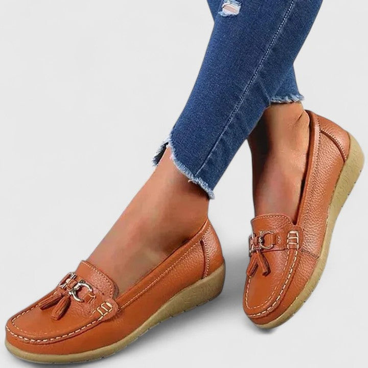 Women's Orthopedic Tassel Slip-On Comfort Loafers - Orange