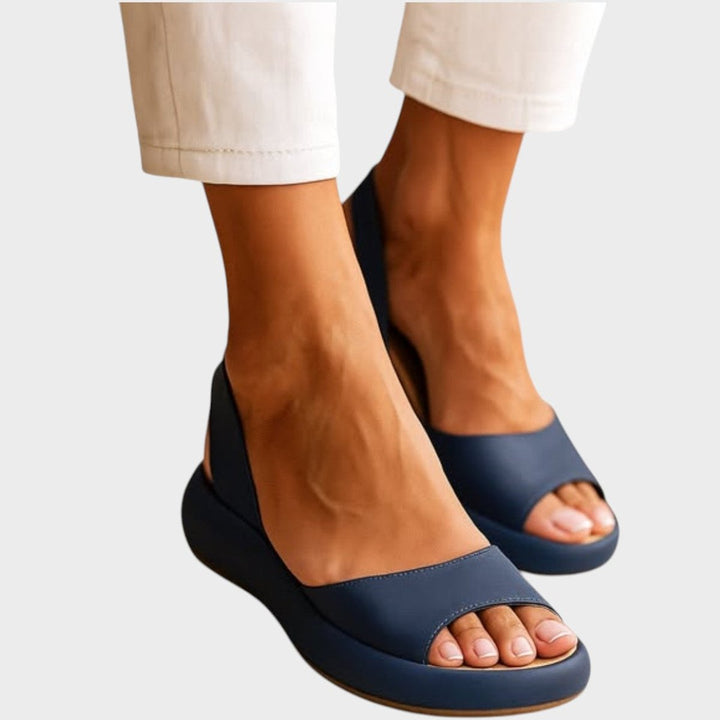 Women's Orthopedic Wedge Slip-On Open-Toe Sandals - Blue