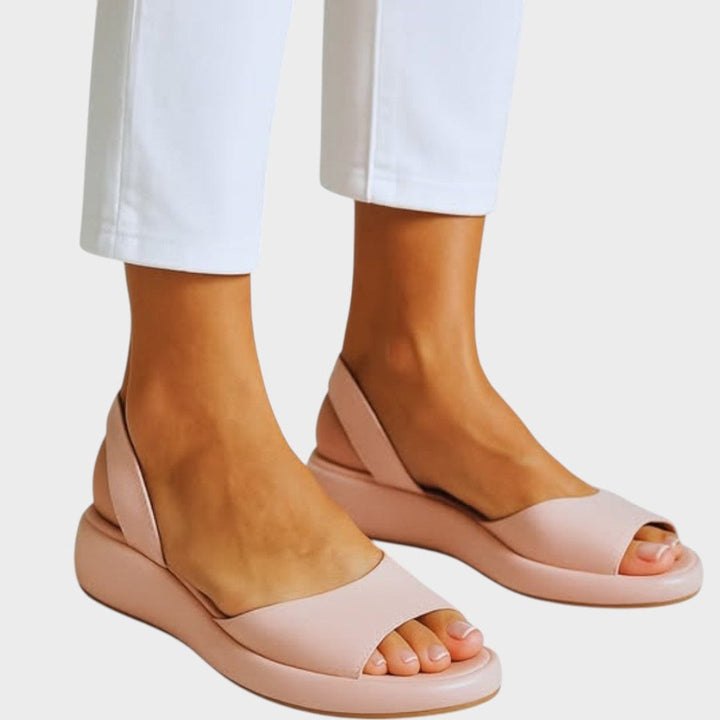 Women's Orthopedic Wedge Slip-On Open-Toe Sandals - Pink