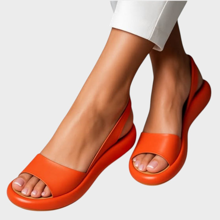Women's Orthopedic Wedge Slip-On Open-Toe Sandals - Orange