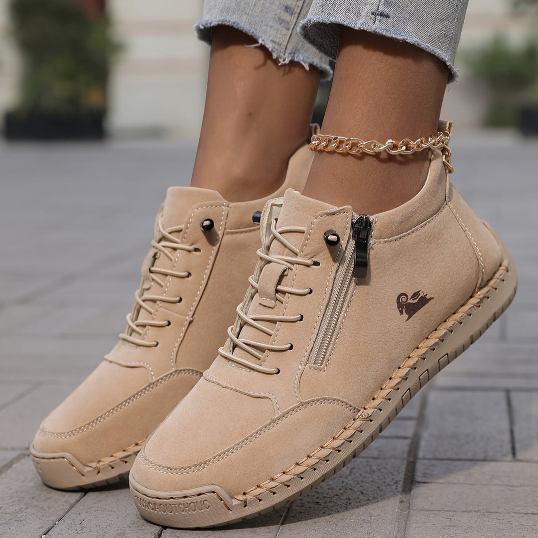Women's Orthopedic Wide Toe-Box Lace-Up Suede Ankle Boots