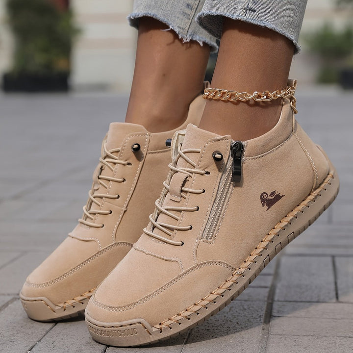 Women's Orthopedic Wide Toe-Box Lace-Up Suede Ankle Boots