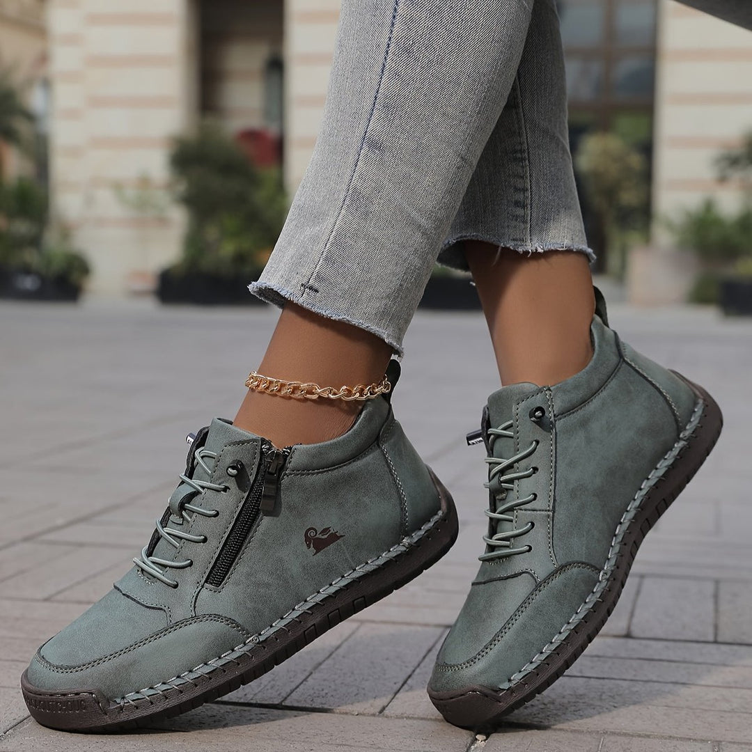 Women's Orthopedic Wide Toe-Box Lace-Up Suede Ankle Boots
