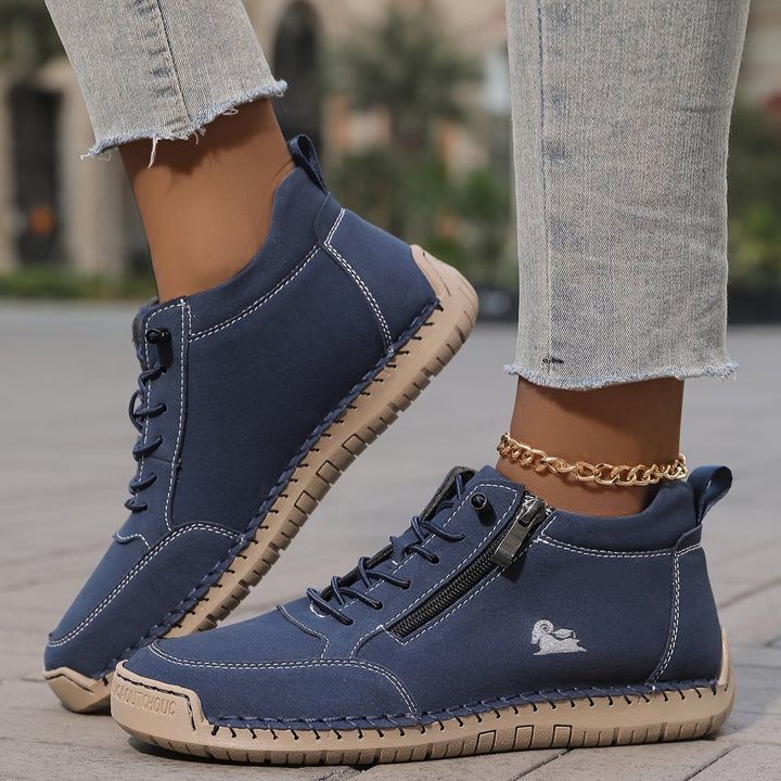 Women's Orthopedic Wide Toe-Box Lace-Up Suede Ankle Boots