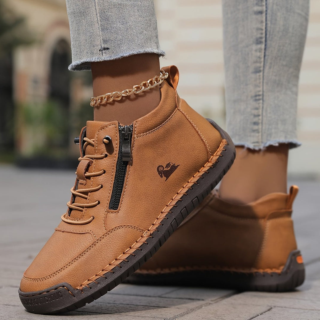 Women's Orthopedic Wide Toe-Box Lace-Up Suede Ankle Boots