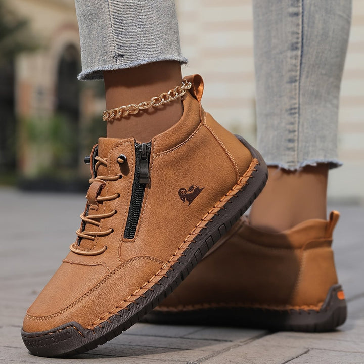 Women's Orthopedic Wide Toe-Box Lace-Up Suede Ankle Boots