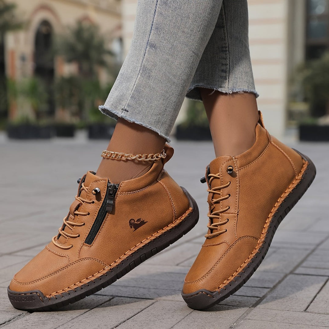 Women's Orthopedic Wide Toe-Box Lace-Up Suede Ankle Boots