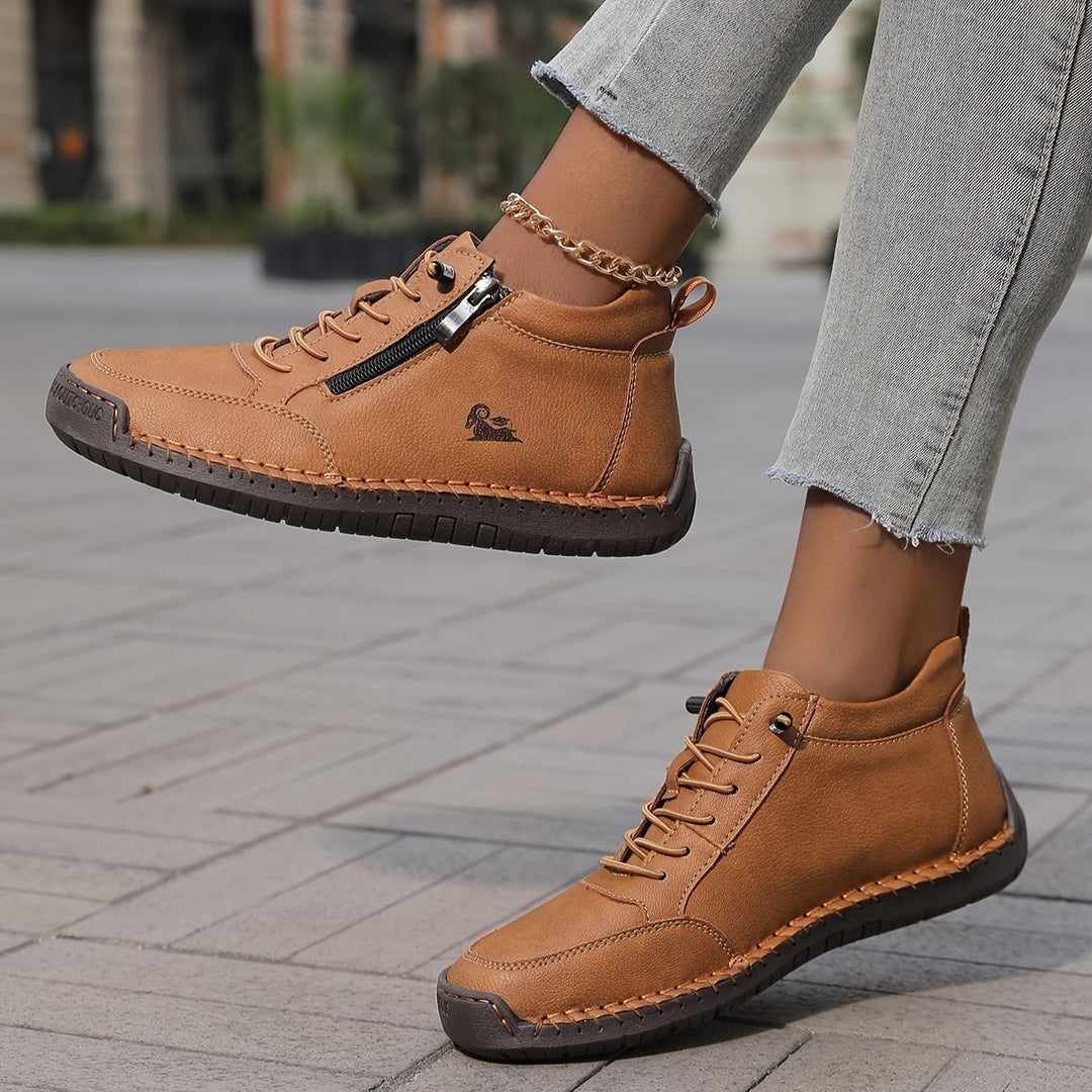 Women's Orthopedic Wide Toe-Box Lace-Up Suede Ankle Boots