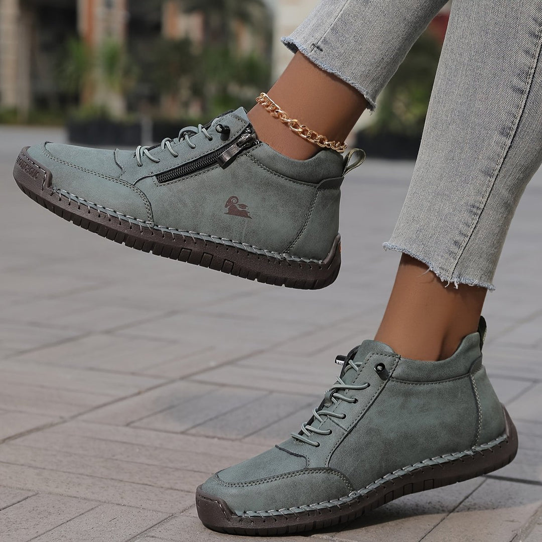 Women's Orthopedic Wide Toe-Box Lace-Up Suede Ankle Boots