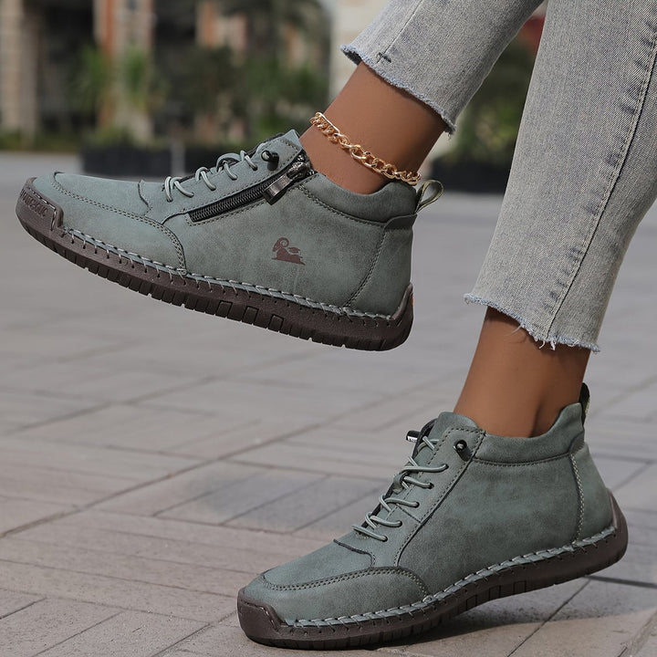 Women's Orthopedic Wide Toe-Box Lace-Up Suede Ankle Boots