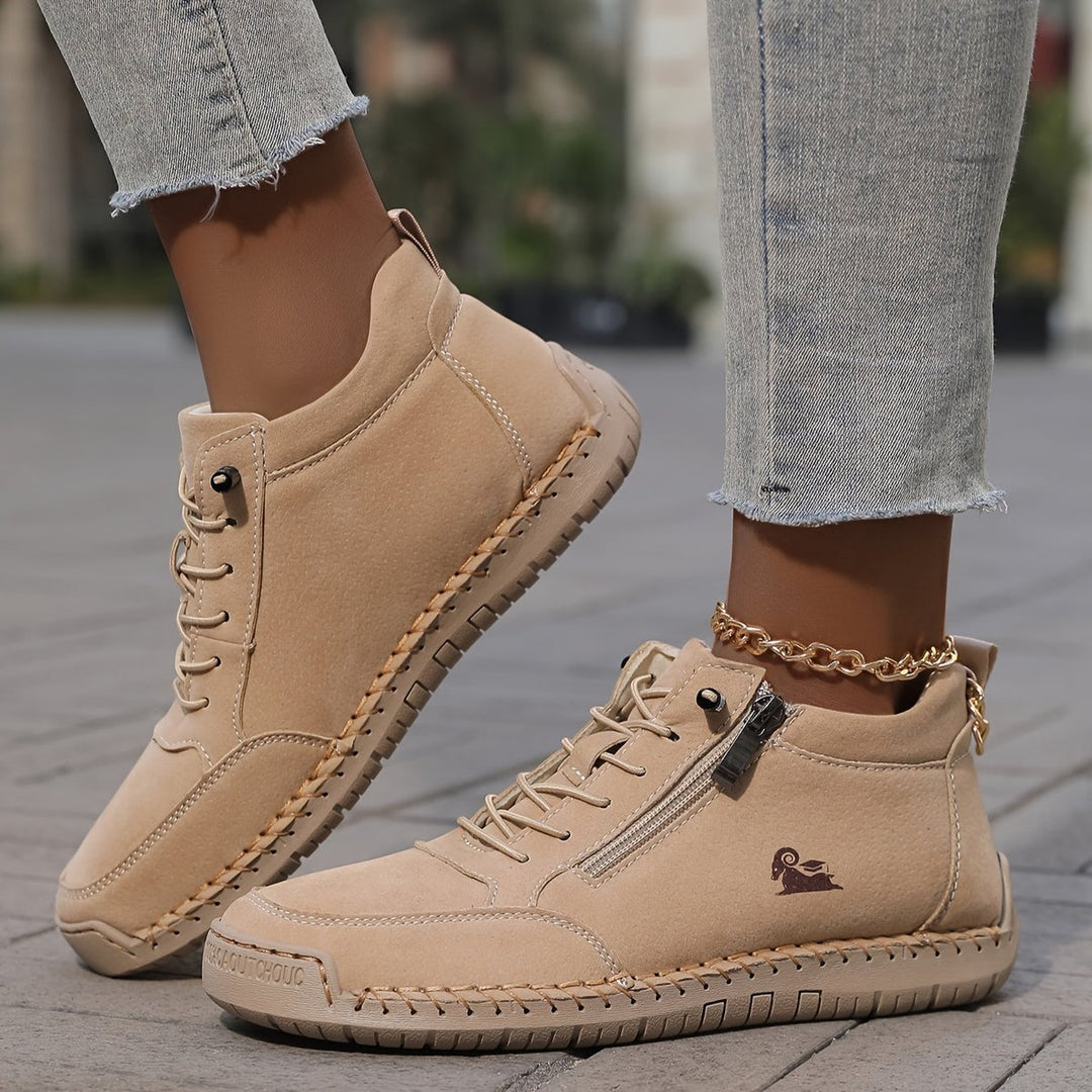 Women's Orthopedic Wide Toe-Box Lace-Up Suede Ankle Boots