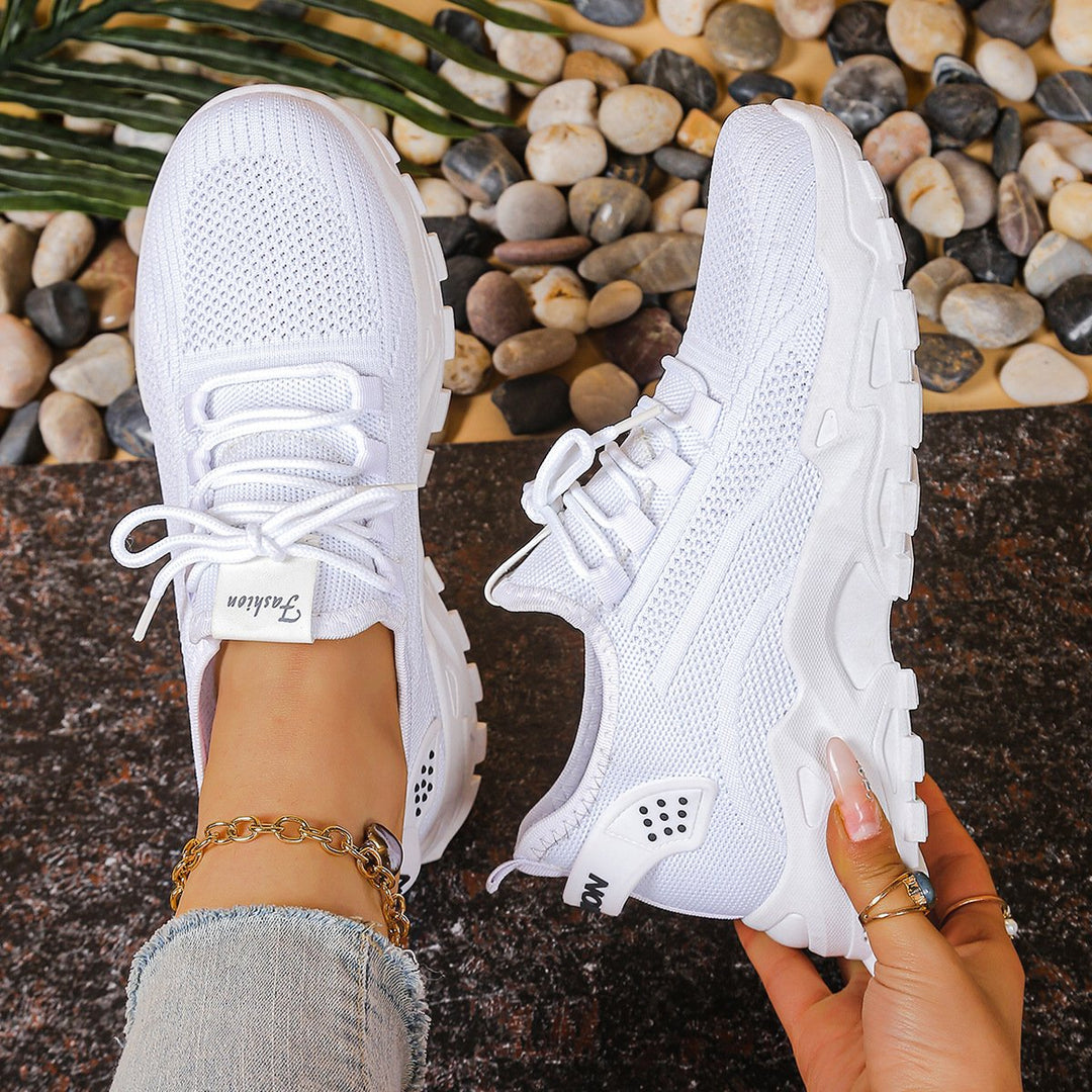 Women's Orthopedic Wide-Toe-Box Mesh Lace-Up Chunky Sneakers