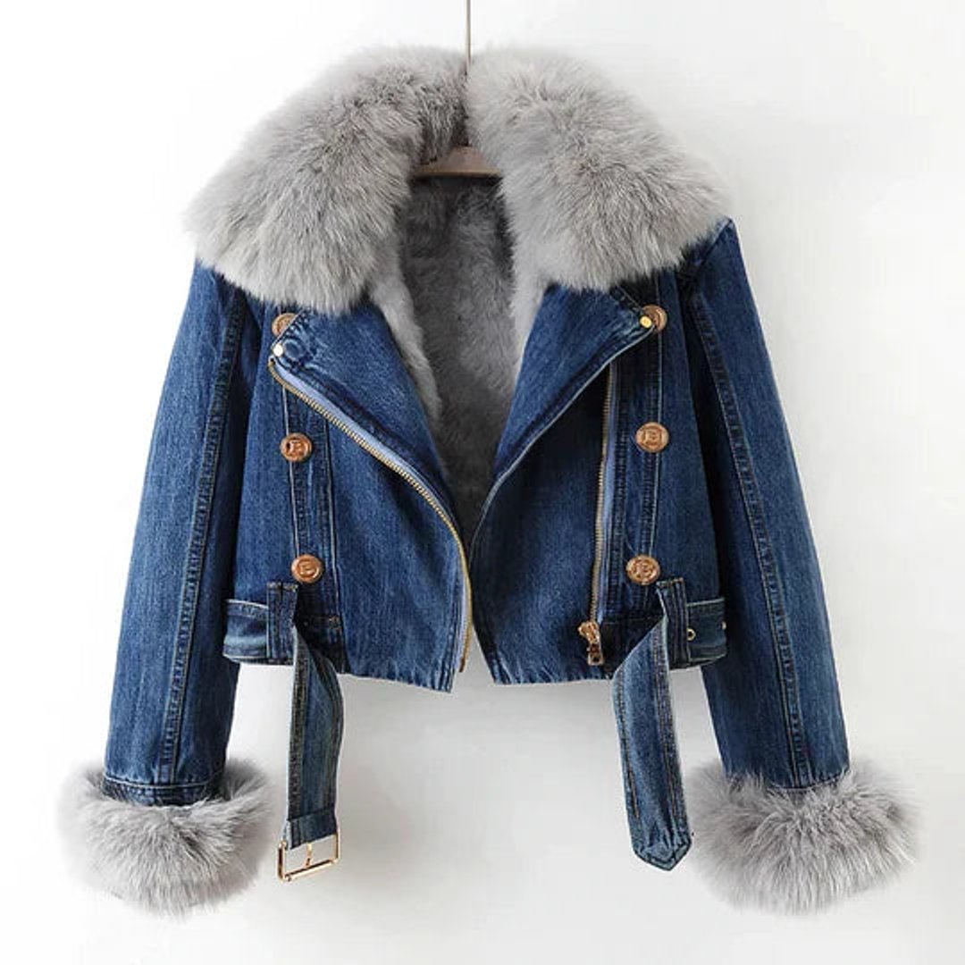 Women's Oversized Boho Embroidered Denim Jacket