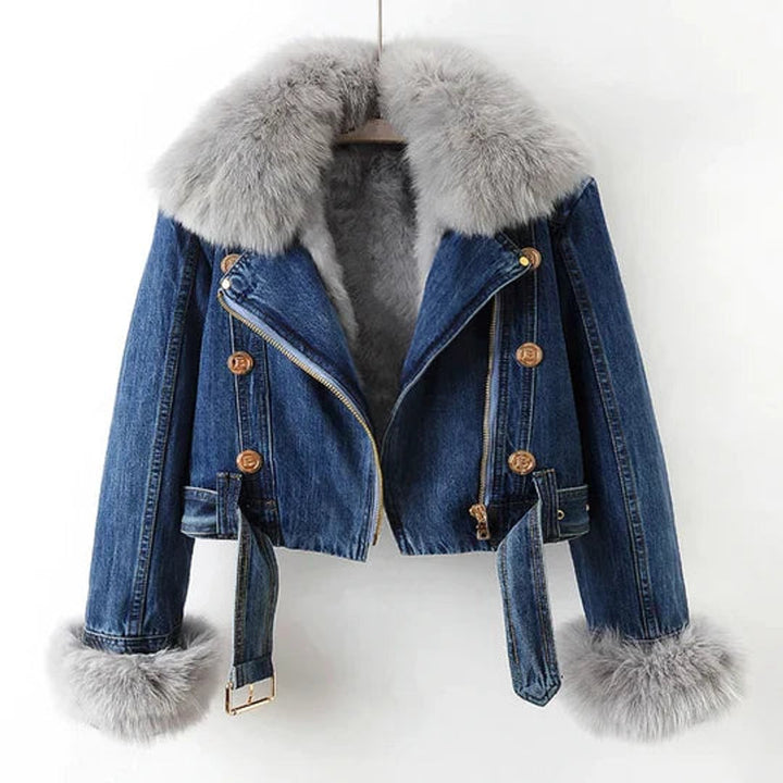 Women's Oversized Boho Embroidered Denim Jacket