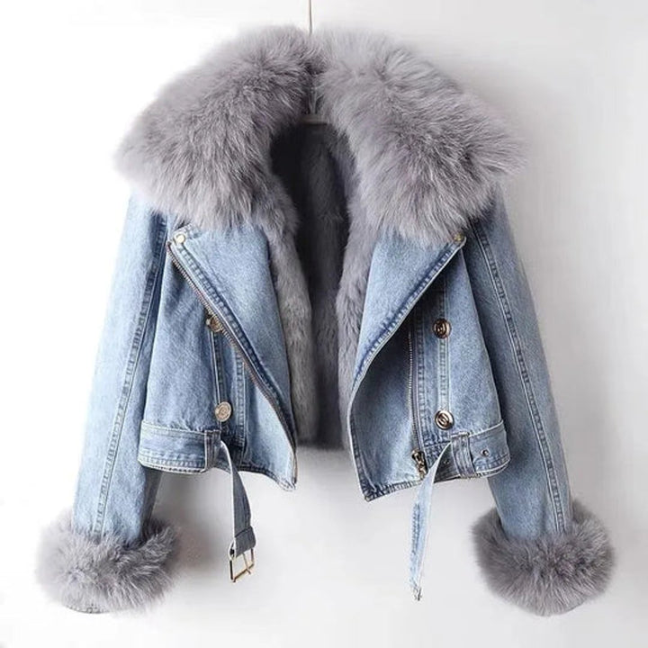 Women's Oversized Boho Embroidered Denim Jacket