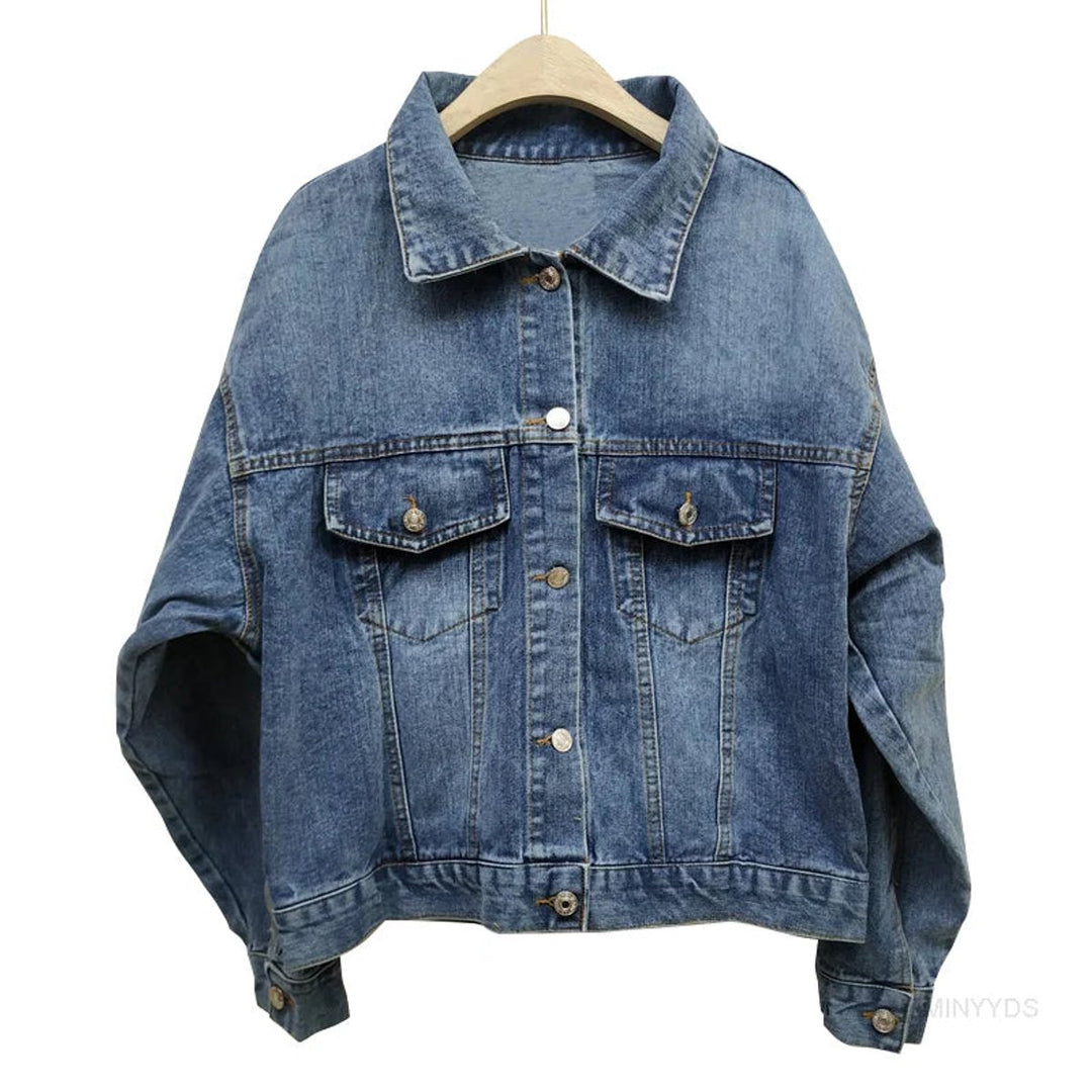 Women's Oversized Boho Embroidered Denim Jacket