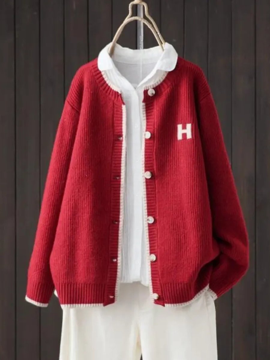 Women's Oversized Button-Front Knit Cardigan Sweater