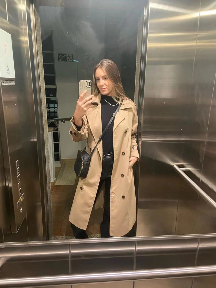 Women's Oversized Double-Breasted Long Trench Coat