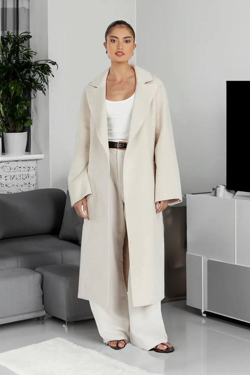 Women's Oversized Long Lapel Open-Front Trench Coat