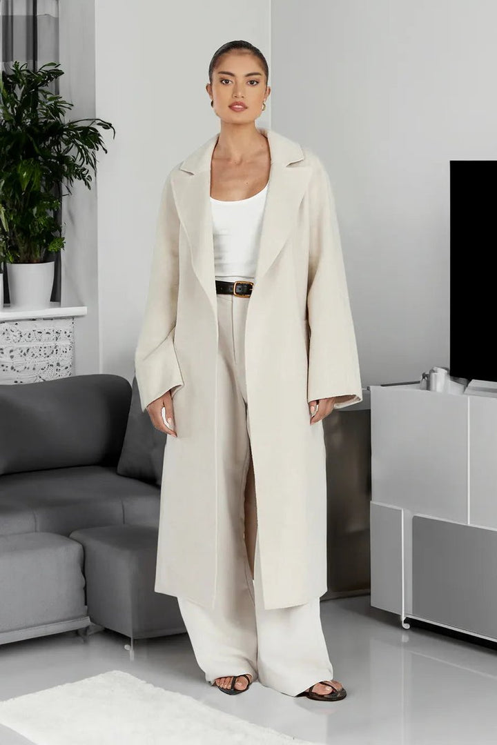 Women's Oversized Long Lapel Open-Front Trench Coat