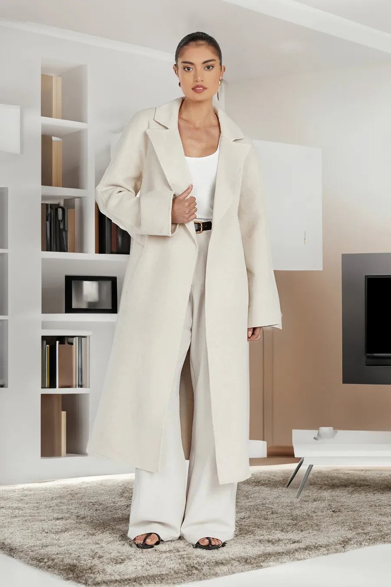 Women's Oversized Long Lapel Open-Front Trench Coat