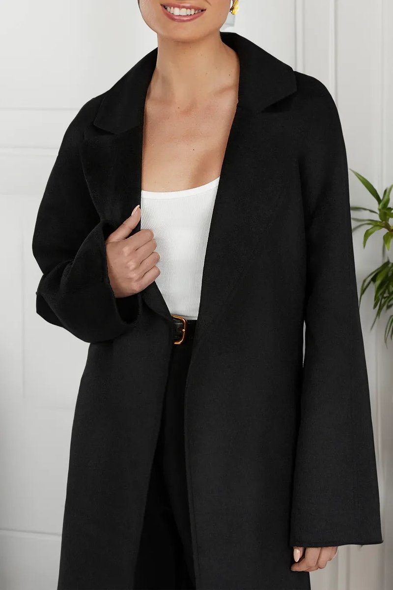 Women's Oversized Long Lapel Open-Front Trench Coat