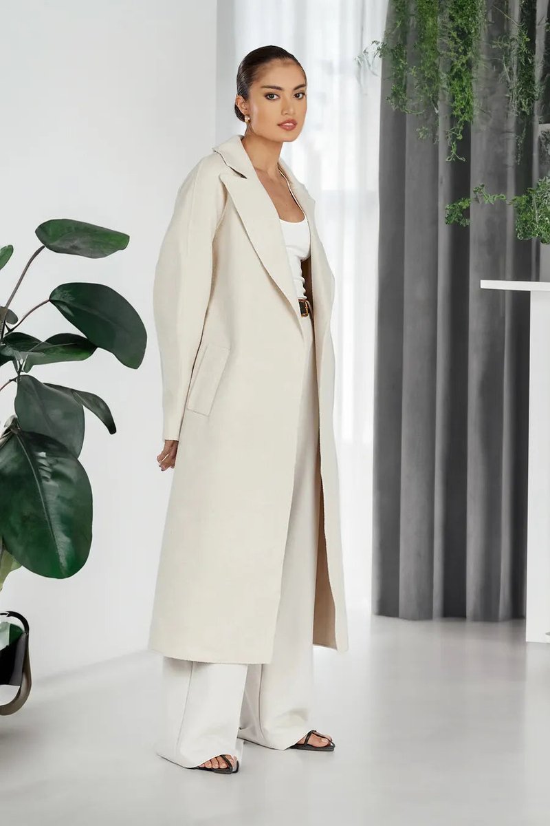 Women's Oversized Long Lapel Open-Front Trench Coat