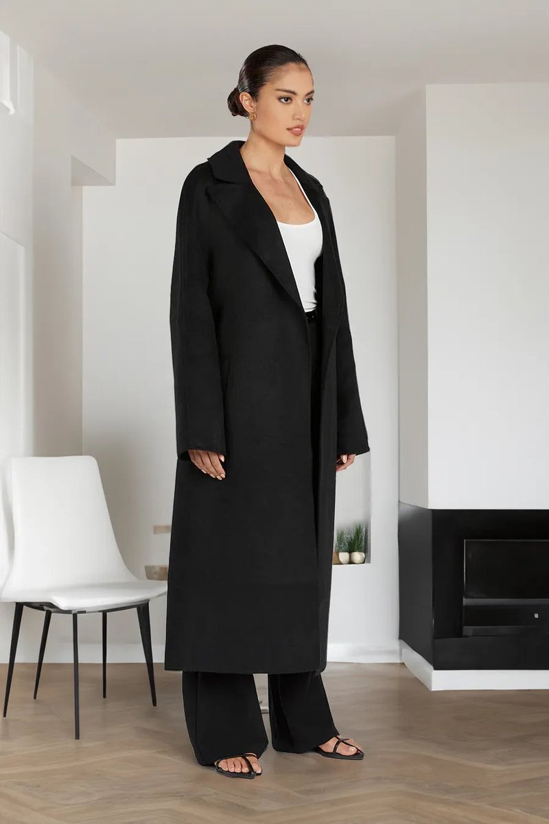 Women's Oversized Long Lapel Open-Front Trench Coat