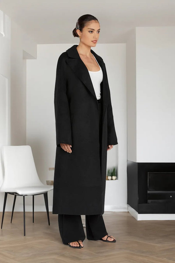 Women's Oversized Long Lapel Open-Front Trench Coat