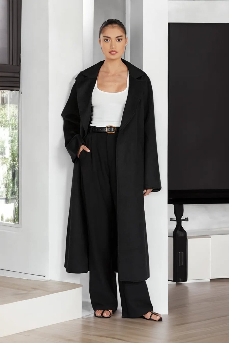 Women's Oversized Long Lapel Open-Front Trench Coat