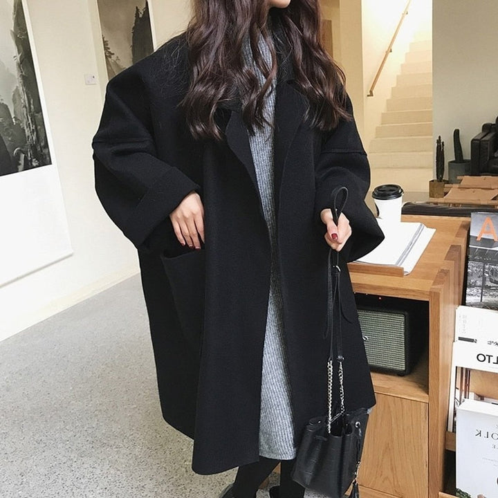 Women's Oversized Long Wool-Blend Trench Coat