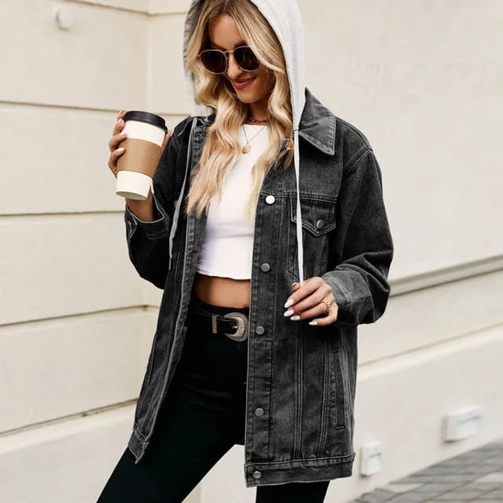 Women's Oversized Longline Button-Up Denim Jacket