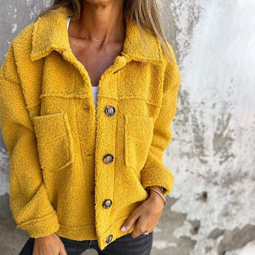 Women's Oversized Sherpa Fleece Button-Front Shacket