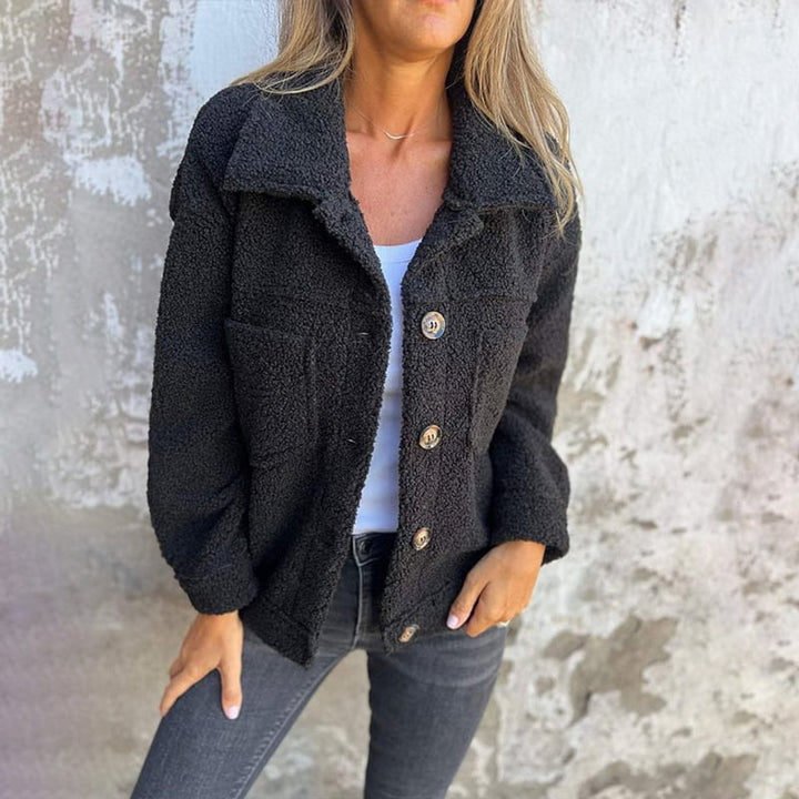Women's Oversized Sherpa Fleece Button-Front Shacket