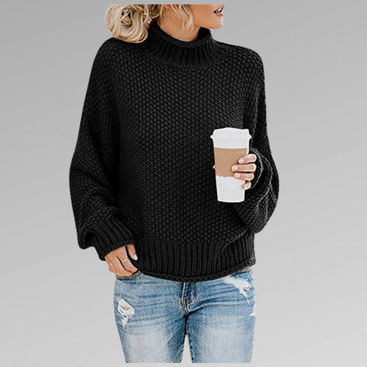 Women's Oversized Turtleneck Chunky Knit Pullover Sweater