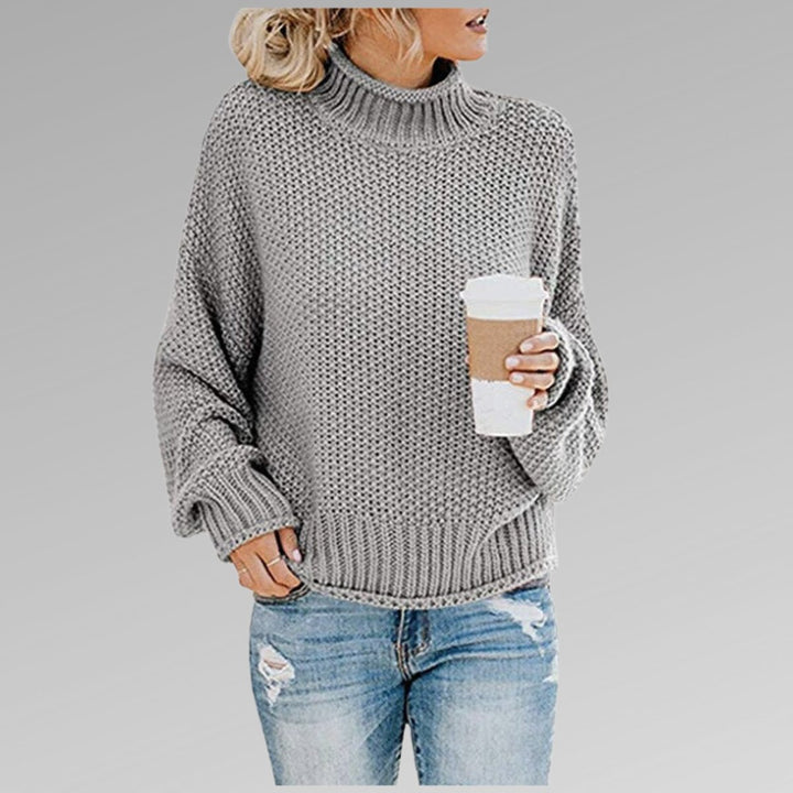 Women's Oversized Turtleneck Chunky Knit Pullover Sweater