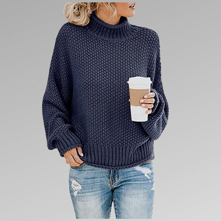 Women's Oversized Turtleneck Chunky Knit Pullover Sweater