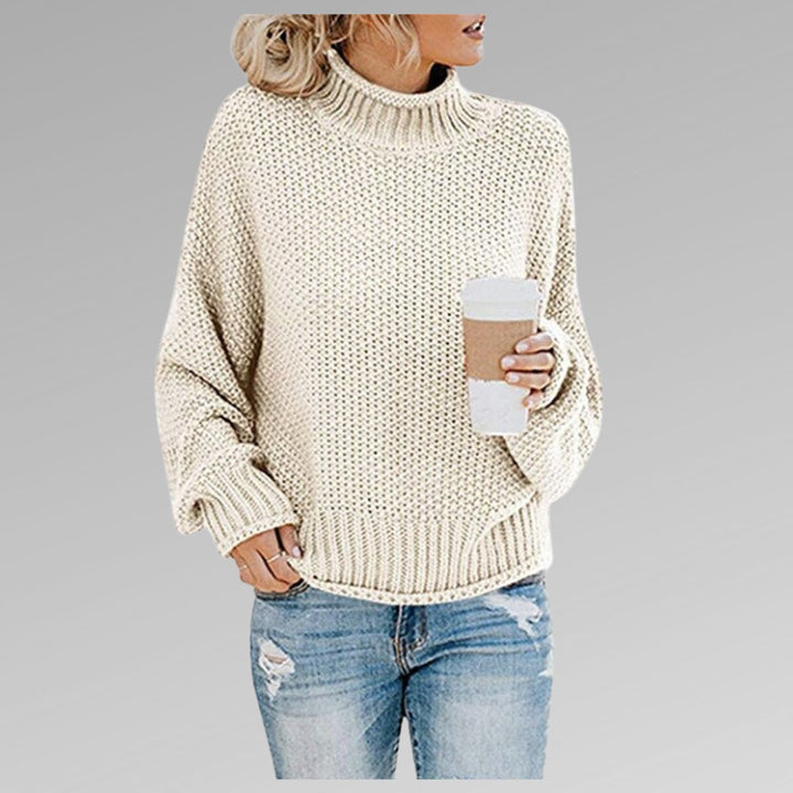 Women's Oversized Turtleneck Chunky Knit Pullover Sweater