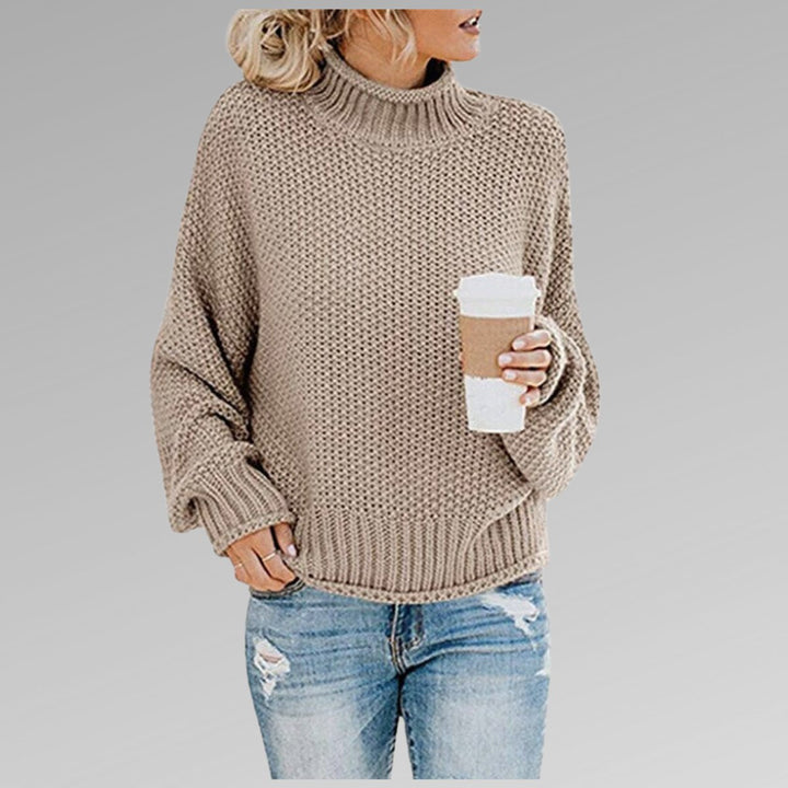 Women's Oversized Turtleneck Chunky Knit Pullover Sweater