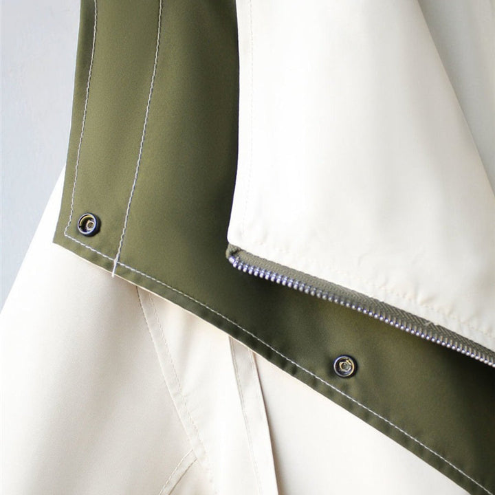 Women's Oversized Waterproof Windproof Dual-Collar Trench Coat