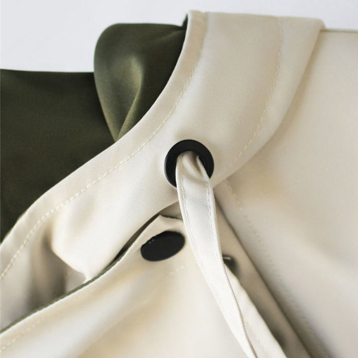 Women's Oversized Waterproof Windproof Dual-Collar Trench Coat