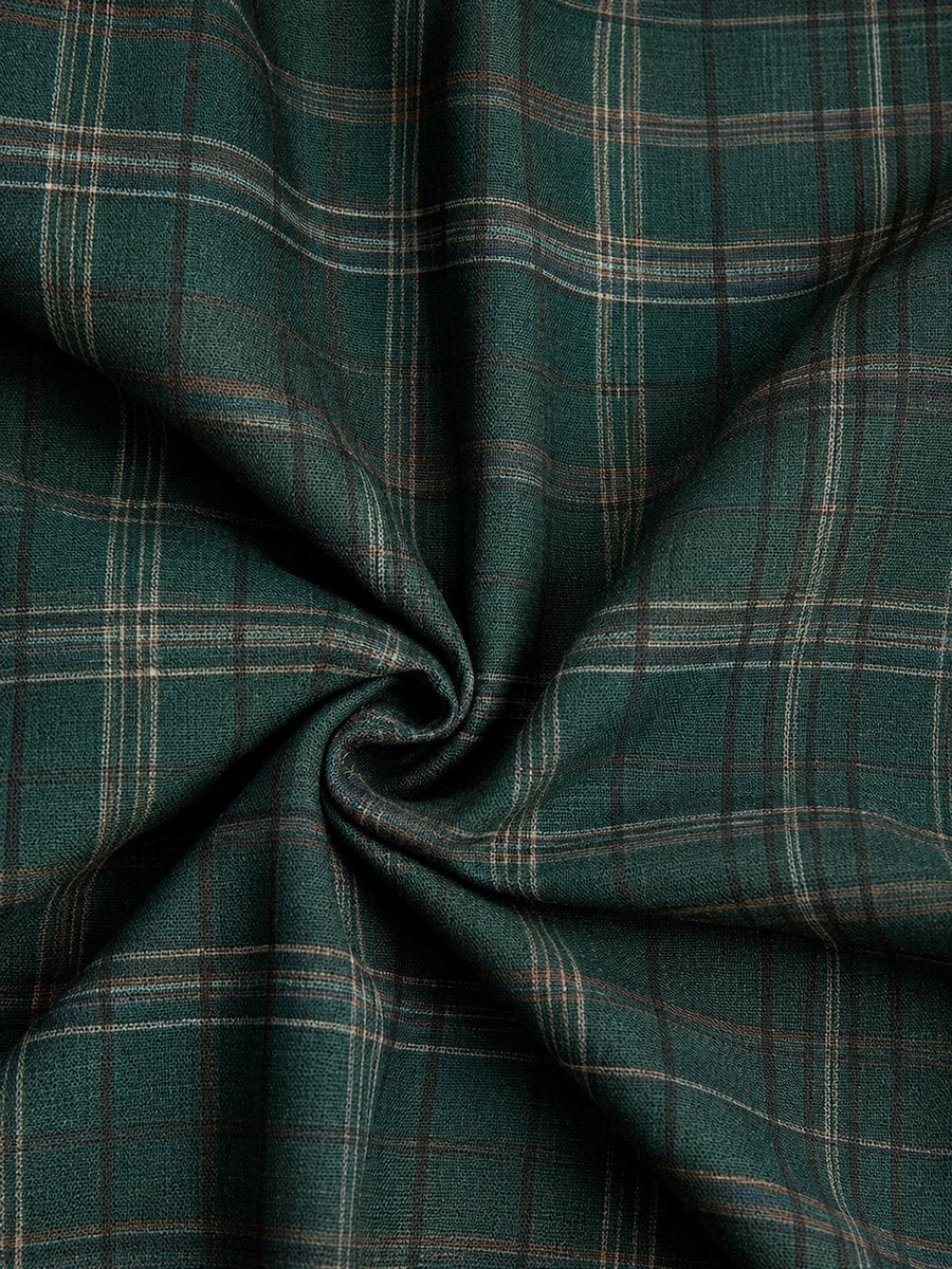 Women's Plaid Flannel Long Sleeve Fall Dress Maxi Shirt Dress