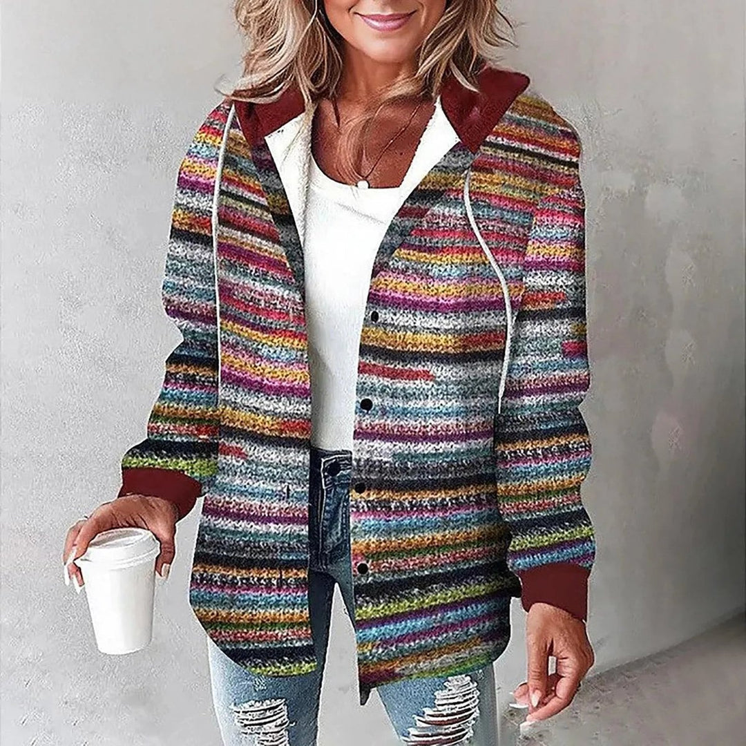 Women's Plaid Hooded Button-Front Oversized Shacket