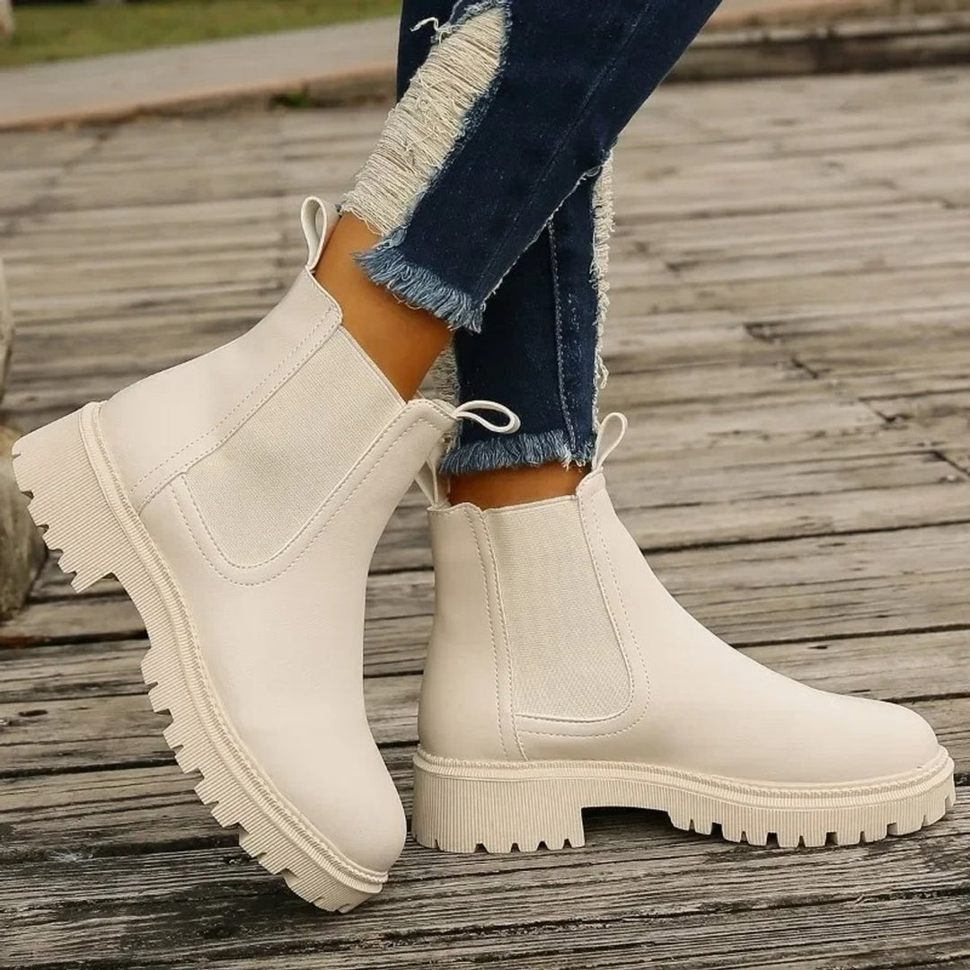 Women's Platform Chelsea Slip-On Ankle Boots Pull-Tab