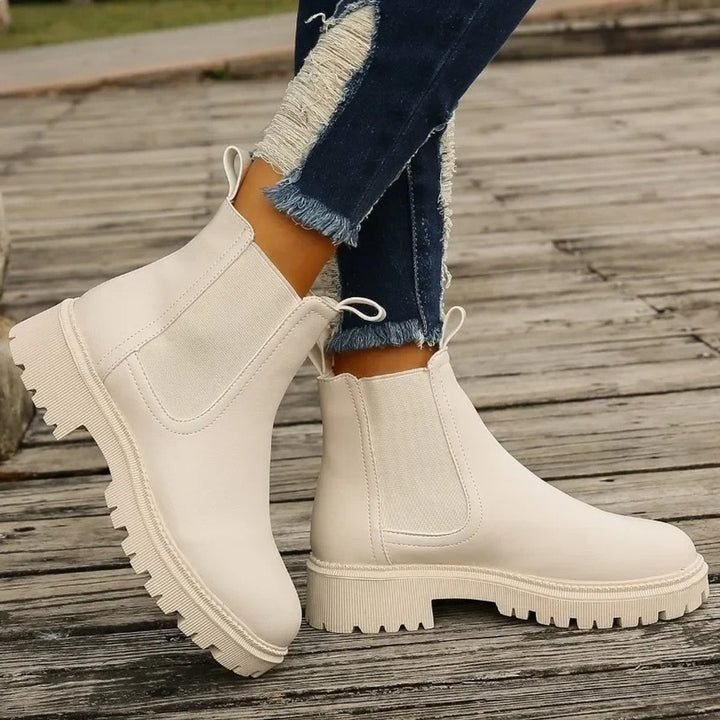 Women's Platform Chelsea Slip-On Ankle Boots Pull-Tab