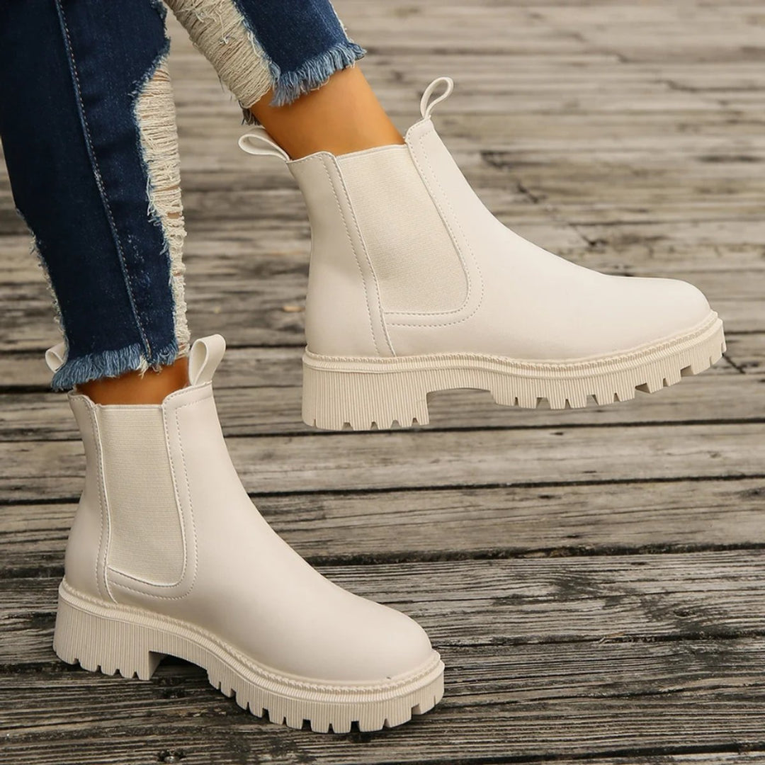 Women's Platform Chelsea Slip-On Ankle Boots Pull-Tab