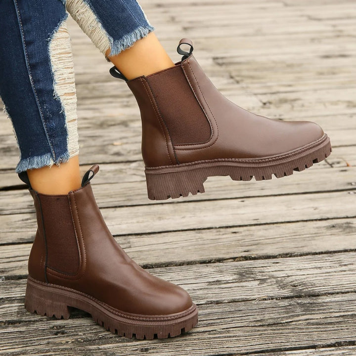 Women's Platform Chelsea Slip-On Ankle Boots Pull-Tab