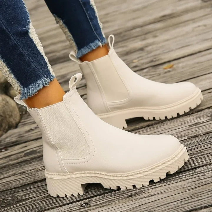 Women's Platform Chelsea Slip-On Ankle Boots Pull-Tab